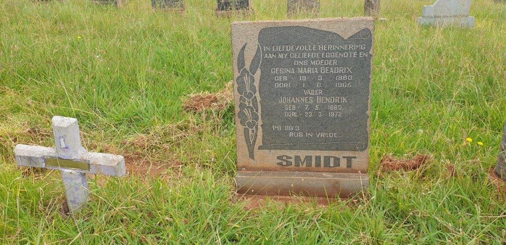 SMIDT Johannes Hendrik 1880-1972 &amp; Gesina Maria Beadrix 1880-1965 