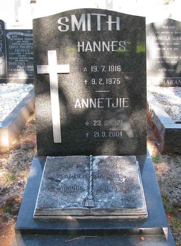 SMITH Hannes 1916-1975 &amp; Annetjie 1921-2004