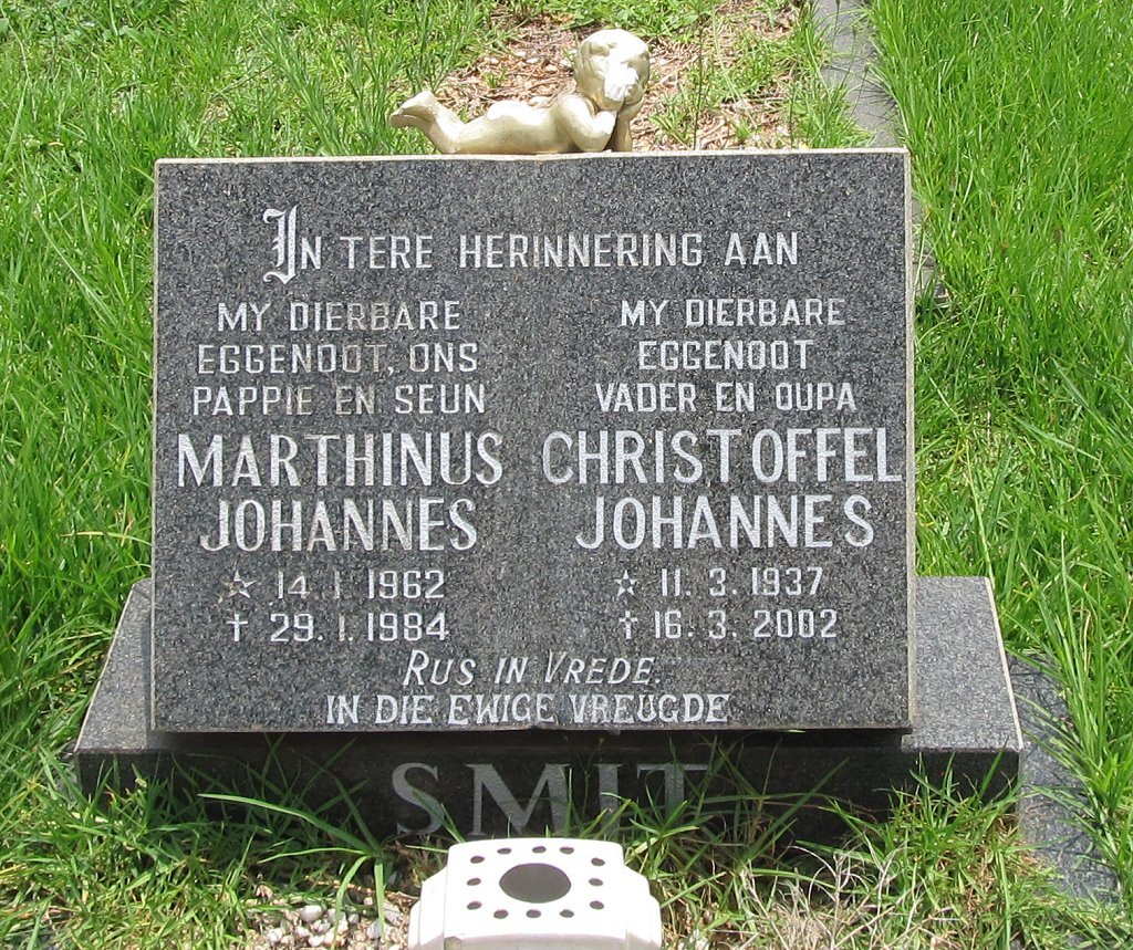 SMIT Christoffel Johannes 1937-2002 :: SMIT Marthinus Johannes 1962-1984
