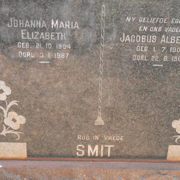 SMIT Jacobus Albertus 1903-1960 &amp; Johanna Maria Elizabeth 1904-1987