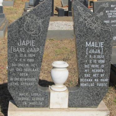 SMIT Japie 1924-1986 &amp; Malie 1922-1998