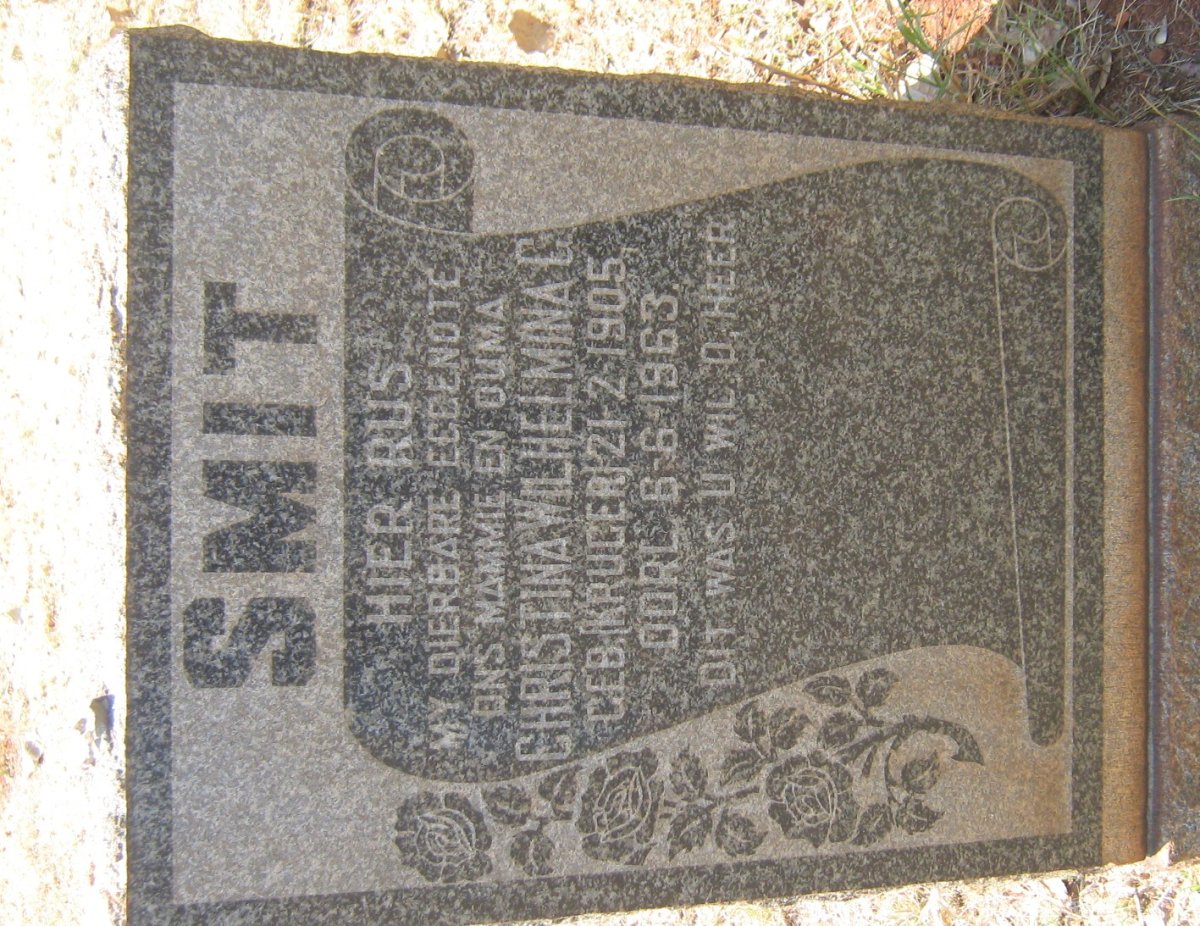 SMIT Christina Wilhelmina C. nee KRUGER 1905-1963