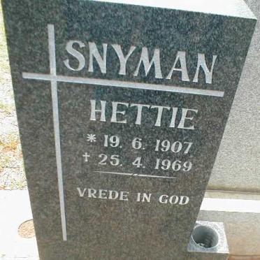 SNYMAN Hettie 1907-1969