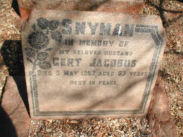 SNYMAN Gert Jacobus  -1957