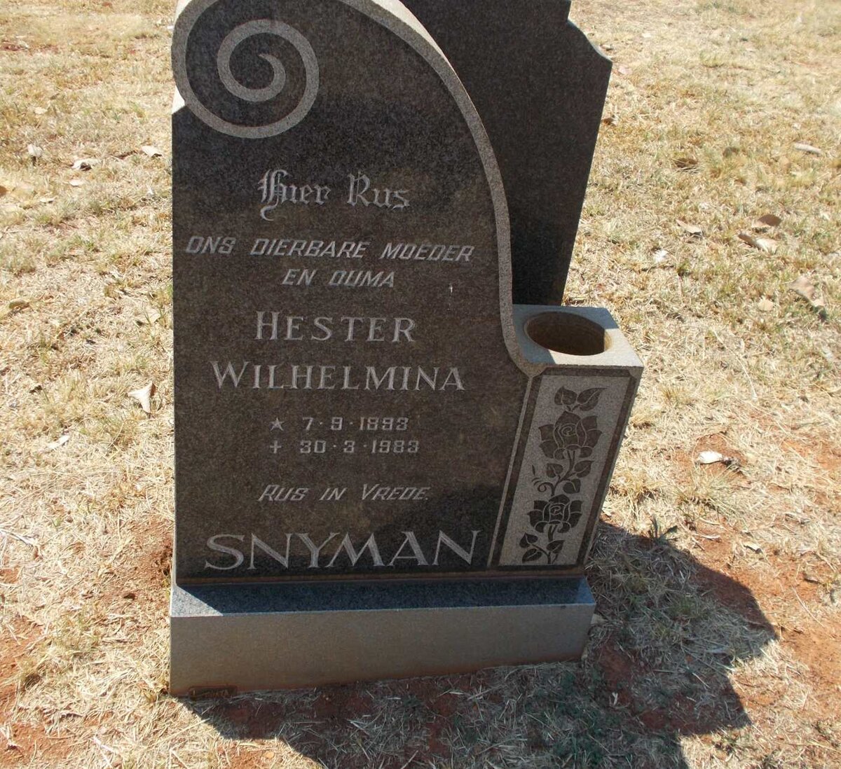 SNYMAN Hester Wilhelmina 1893-1983