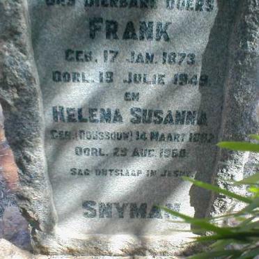 SNYMAN Frank 1873-1949 &amp; Helena Susanna BOWSSOUW 1882-1968