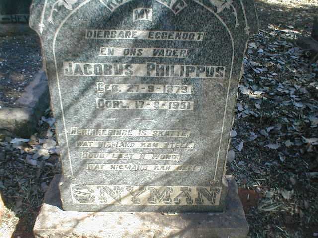 SNYMAN Jacobus Philippus 1879-1951