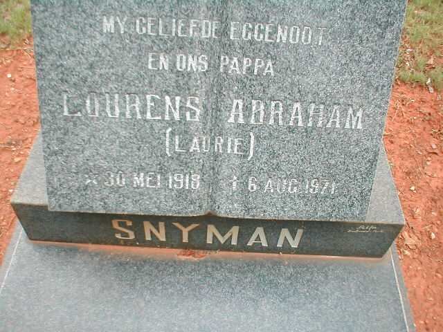 SNYMAN Lourens Abraham 1918-1971