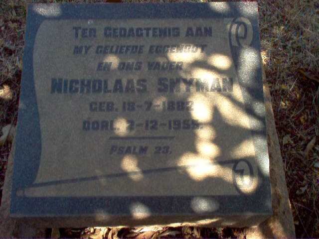 SNYMAN Nicholaas 1882-1955