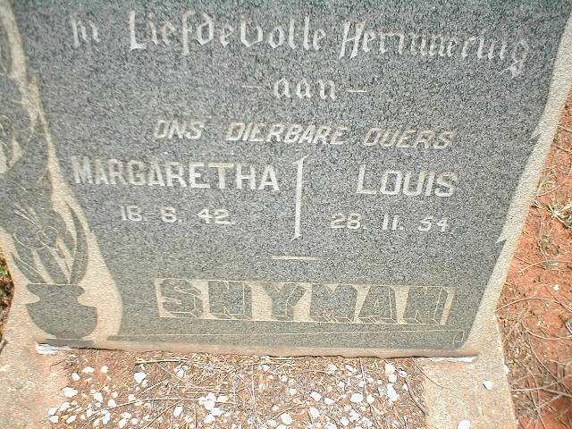 SNYMAN Louis -1954 &amp; Margaretha -1942