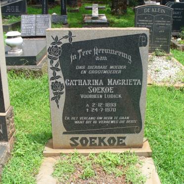 SOEKOE Catharina Magrieta nee LUDICK 1893-1970