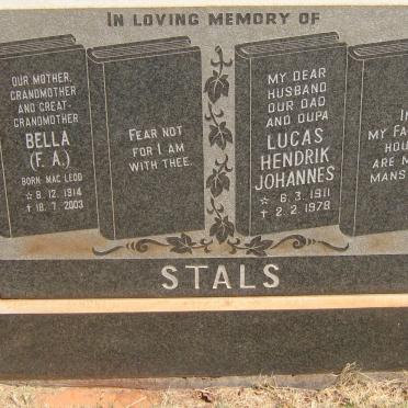 STALS Lucas Hendrik Johannes 1911-1978 &amp; Bella F.A. MACLEOD 1914-2003