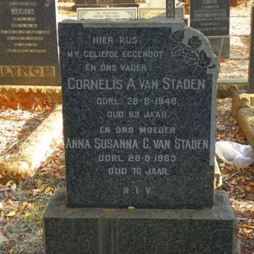 STADEN Cornelis A., van -1948 &amp; Anna Susanna C. -1963