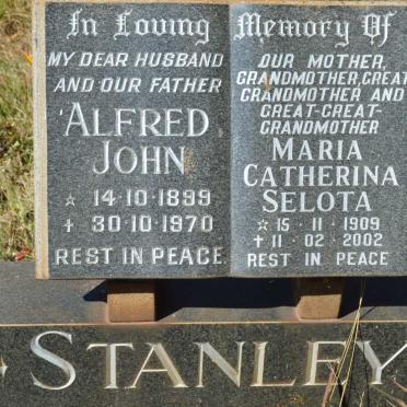 STANLEY Alfred John 1899-1970 &amp; Maria Catherina Selota 1909-2002