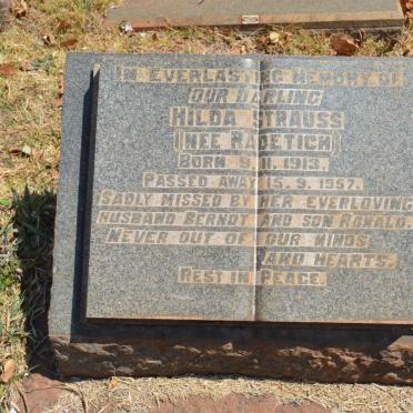 STRAUSS Hilda nee RADETICH 1913-1957