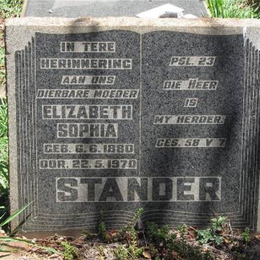 STANDER Elizabeth Sophia 1880-1970