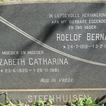 STEENHUISEN Roelof Bernard 1919-1965 &amp; Elizabeth Catharina 1920-1981