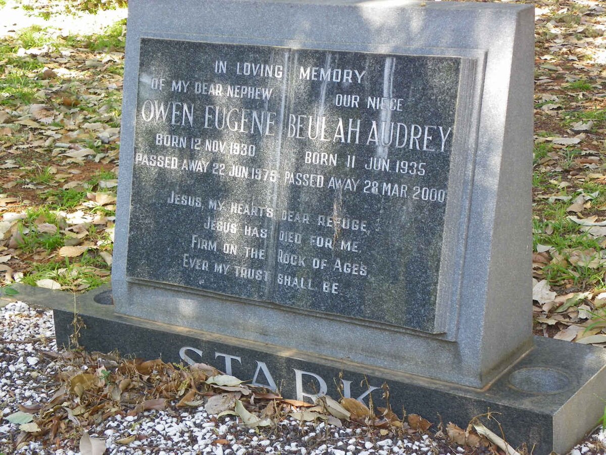 STARK Owen Eugene 1930-1979 &amp; Beulah Audrey 1935-2000
