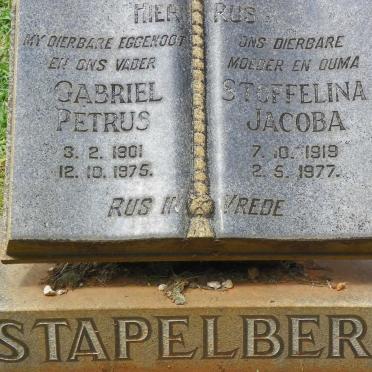 STAPELBERG Gabriel Petrus 1901-1975 &amp; Stoffelina Jacoba 1919-1977