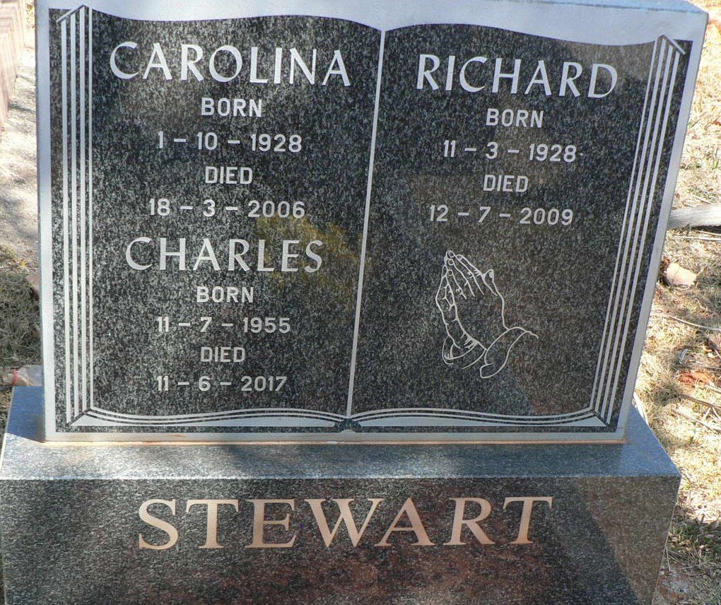 STEWART Richard 1928-2009 &amp; Carolina 1928-2006 :: STEWART Charles 1955-2017