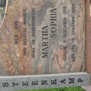 STEENKAMP Martha Sophia 1916-1986