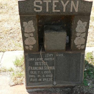 STEYN Hester Francina Sophia 1900-1962