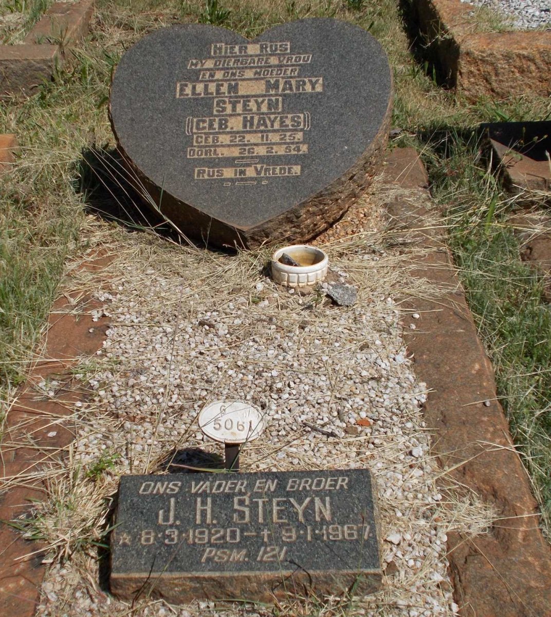 STEYN J.H. 1920-1967 &amp; Ellen Mary HAYES 1925-1954