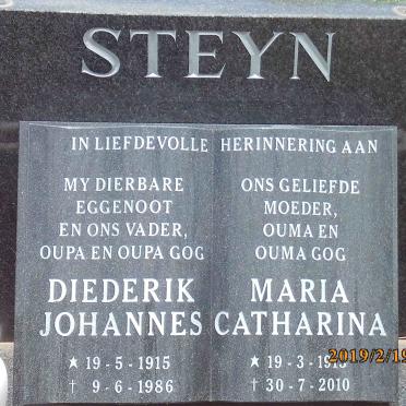 STEYN Diederik Johannes 1915-1986 &amp; Maria Catharina 1913-2010