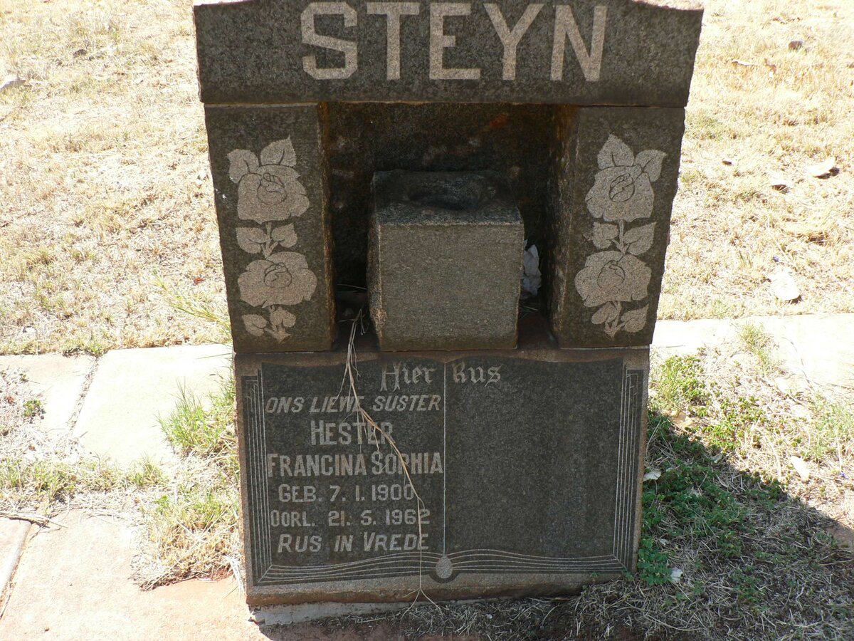 STEYN Hester Francina Sophia 1900-1962