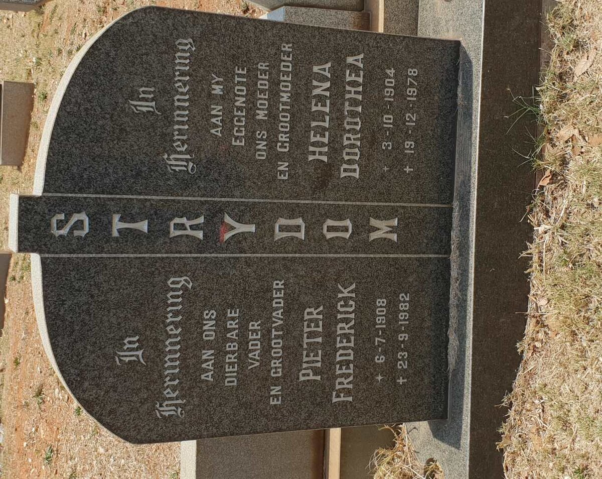 STRYDOM Pieter Frederick 1908-1982 &amp; Helena Dorothea 1904-1978
