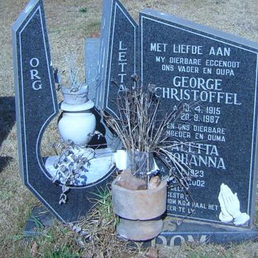 STRYDOM George Christoffel 1915-1987 &amp; Aletta Johanna 1923-2002