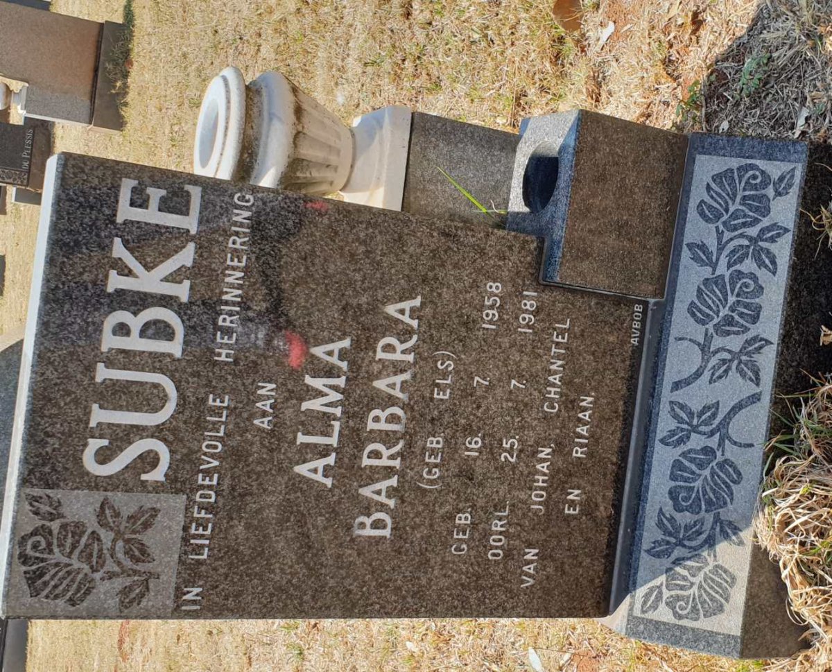 SUBKE Alma Barbara nee ELS 1958-1981