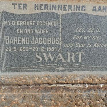 SWART Barend Jacobus 1893-1954