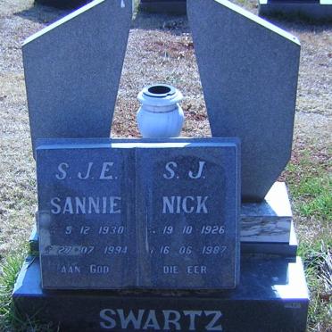 SWARTZ S.J. 1926-1987 &amp; S.J.E. 1930-1994