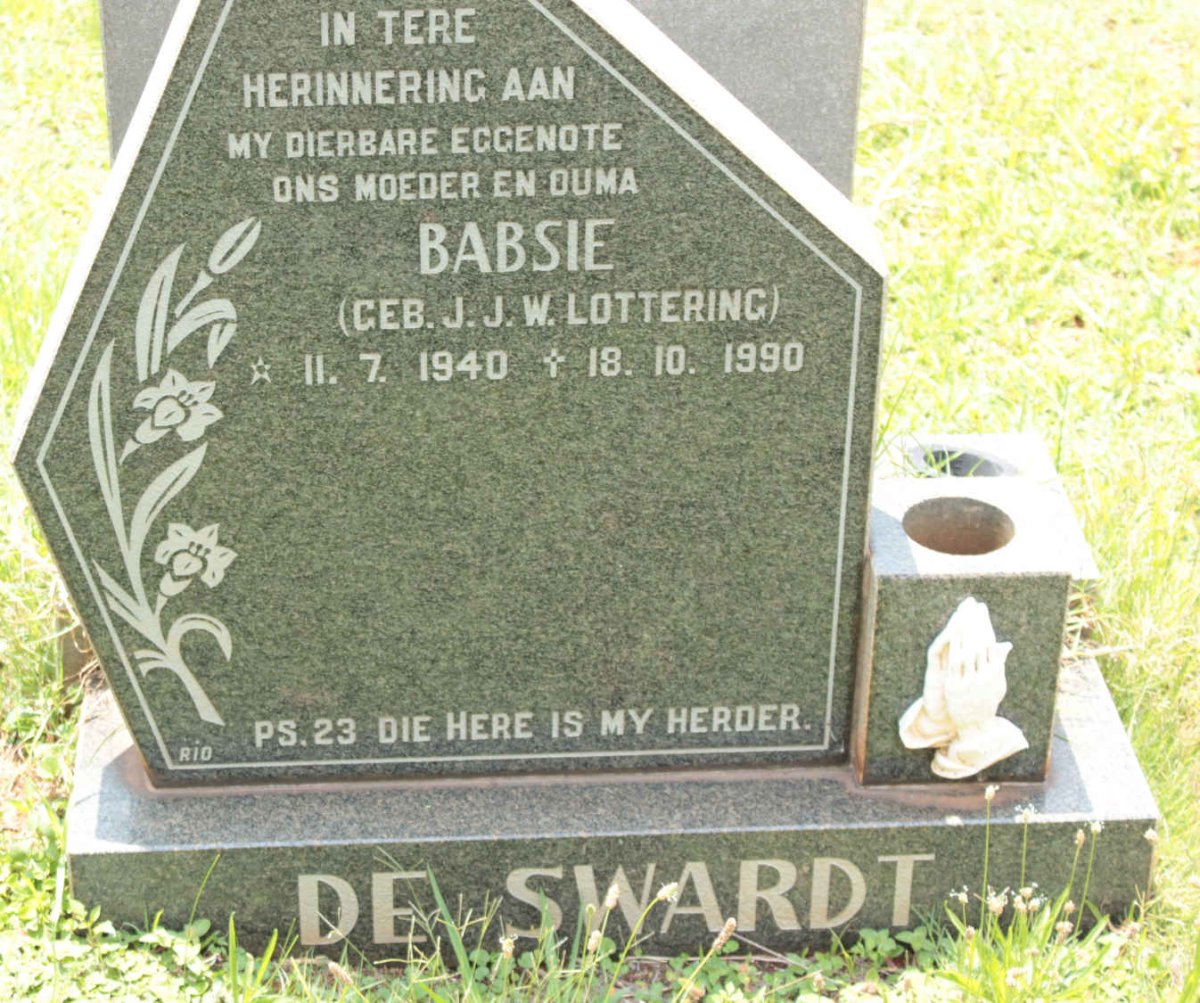 SWARDT J.J.W., de nee LOTTERING 1940-1990