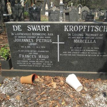 SWART Johannes Petrus, de 1921-1978 &amp; Frances Maud 1928-2009 :: KROPFITSCH Marcella 1949-1994