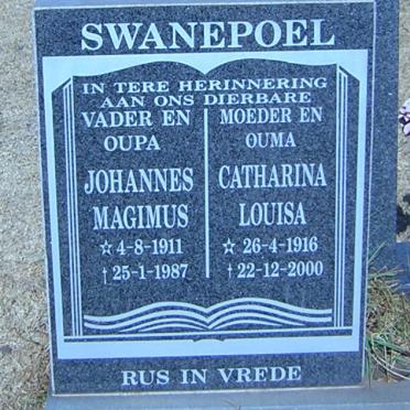 SWANEPOEL Johannes Magimus 1911-1987 &amp; Catharina Louisa 1916-2000