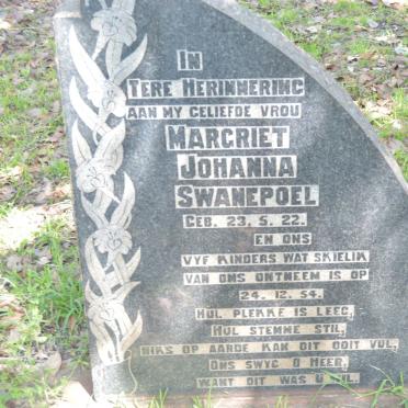 SWANEPOEL Stephanus Daniel Johannes 1932-1954 &amp; Magriet Johanna 1922-1954