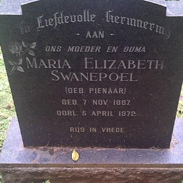 SWANEPOEL Maria Elizabeth nee PIENAAR 1887-1972
