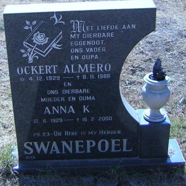 SWANEPOEL Ockert Almero 1929-1986 &amp; Anna K. 1929-2000