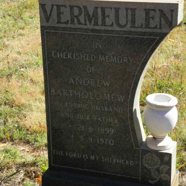 VERMEULEN Andrew Bartholomew 1899-1970