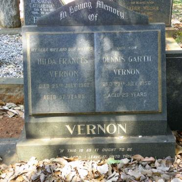 VERNON Hilda Frances -1962 :: VERNON Dennis Garth -1956