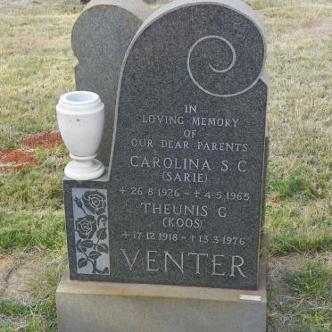 VENTER Theunis G. 1918-1976 &amp; Carolina S.C. 1926-1965