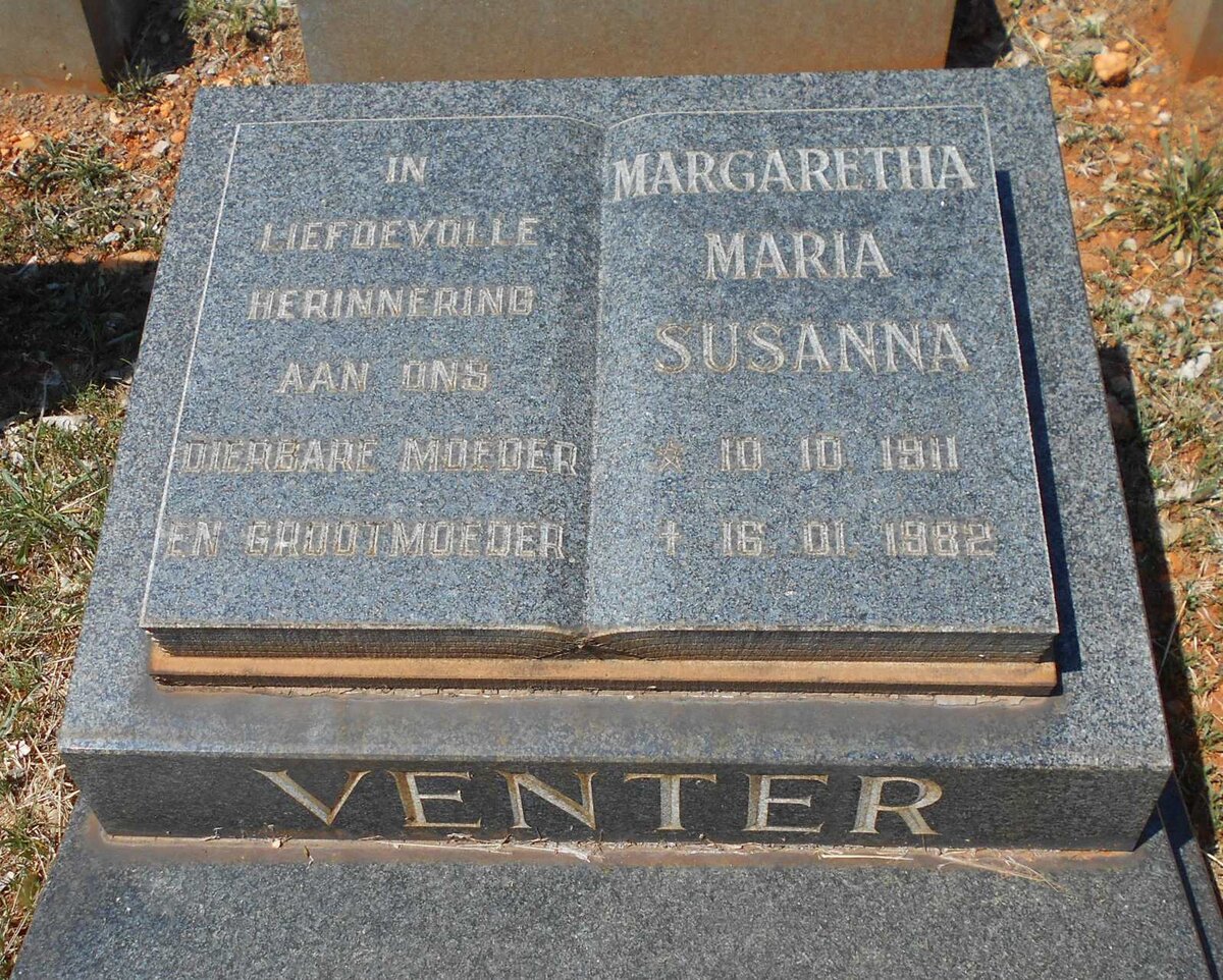 VENTER Margaretha Maria Susanna 1911-1982