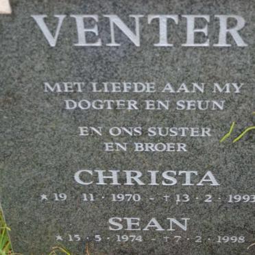 VENTER Christa 1970-1993  :: VENTER Sean 1974-1998