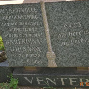 VENTER Barendina Johanna 1922-1984