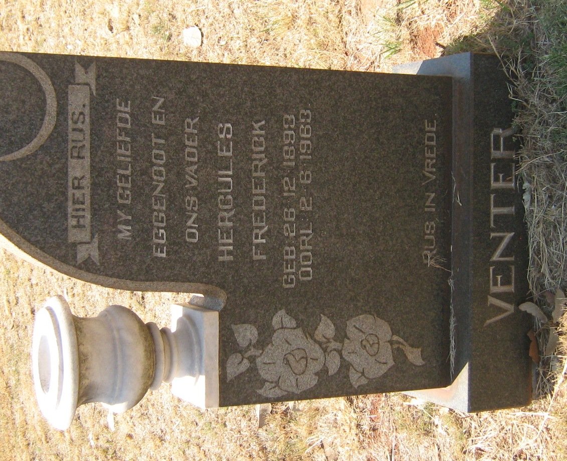 VENTER Hercules Frederick 1893-1963