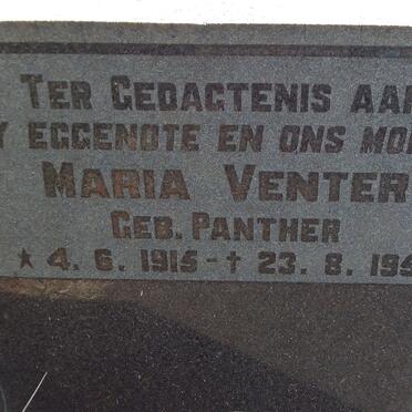 VENTER Bernardus Rudolf 1916-1985 &amp; Maria PANTHER 1915-1958