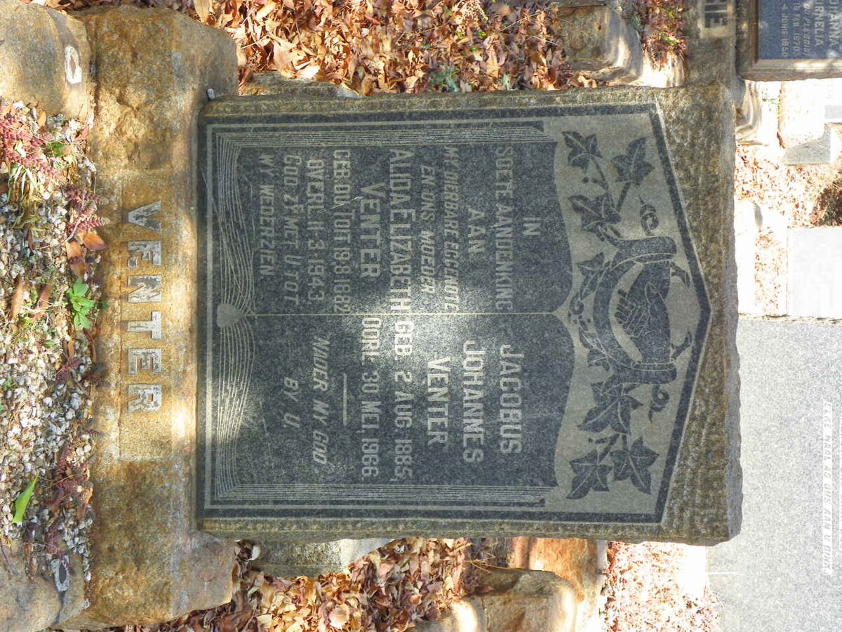 VENTER Jacobus Johannes 1885-1966 &amp; Alida Elizabeth DU TOIT 1882-1943