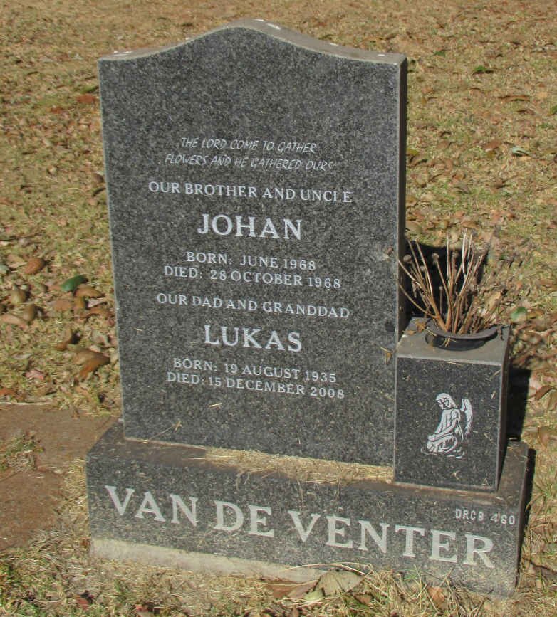 VENTER Lukas, van de 1935-2008 :: VENTER Johan, van de 1968-1968